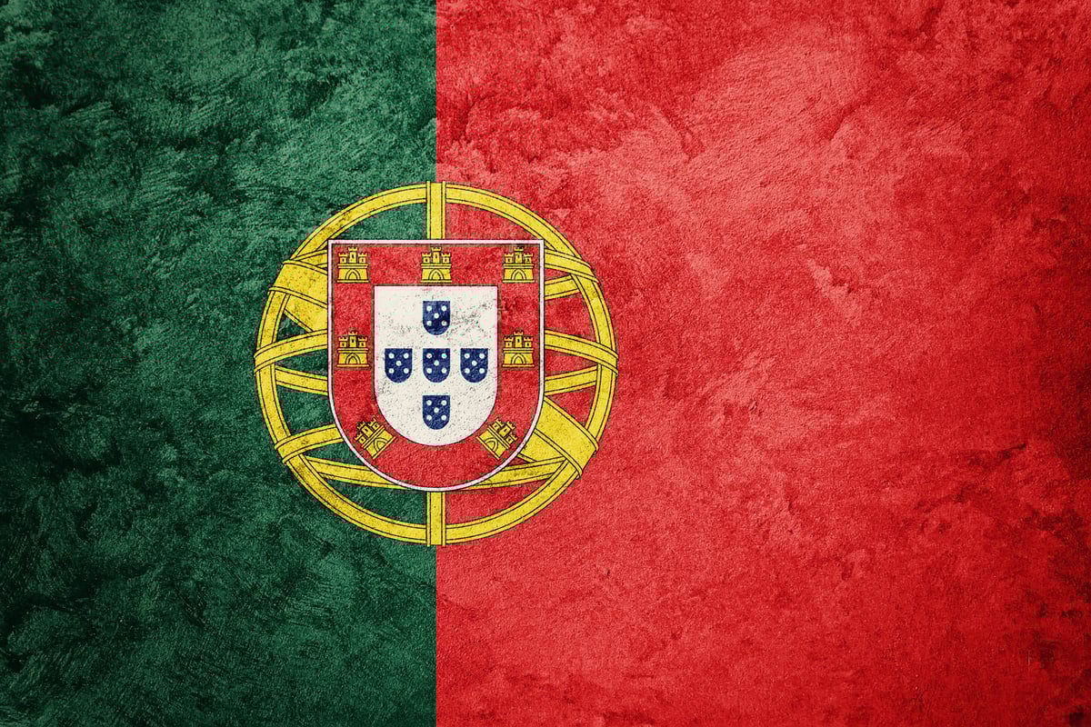 Grunge Portugal flag. Portugal flag with grunge texture.