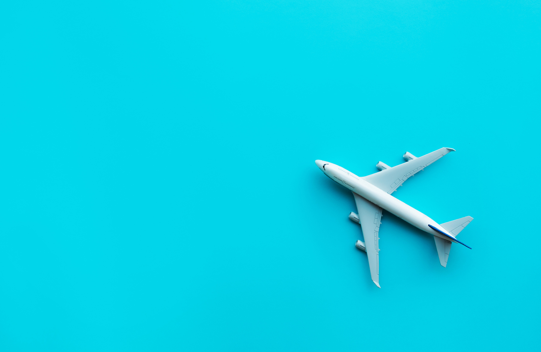 Model plane,airplane on blue pastel color